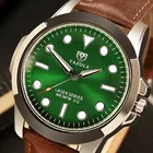 Часы наручные Starry Sky Мужские кварцевые, спортивные люксовые известные, с кожаным ремешком, с зеленым циферблатом