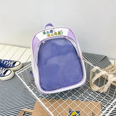 purple1 Прозрачные женские рюкзаки с милыми буквами Ita Bookbags, женские школьные сумки для девочек-подростков, модные летние рюкзаки, хит - Цвет: purple1