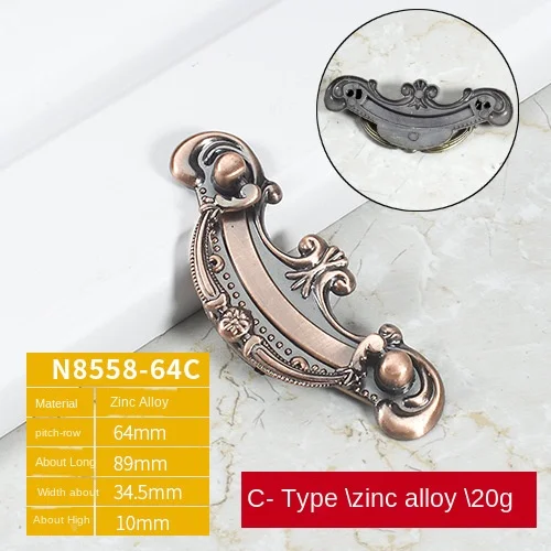 

Cabinet Handle Drawer Wardrobe Door Handle Shoe Cabinet Single Hole Knob Retro European Style Cupboard Door Handle