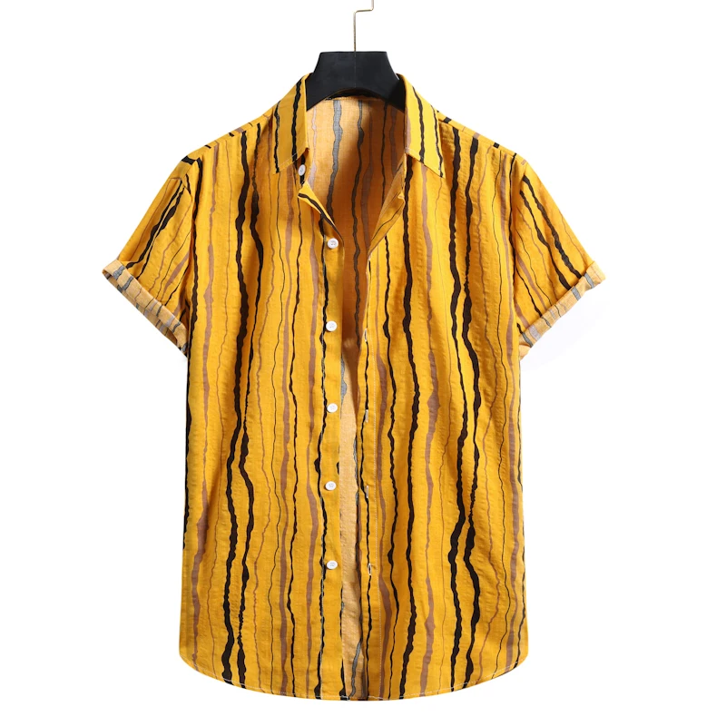 

2021 Summer Fashion Hawaiian Shirts for Men Short Sleeve Floral Shirts Male Comfortable Beach Shirt Male