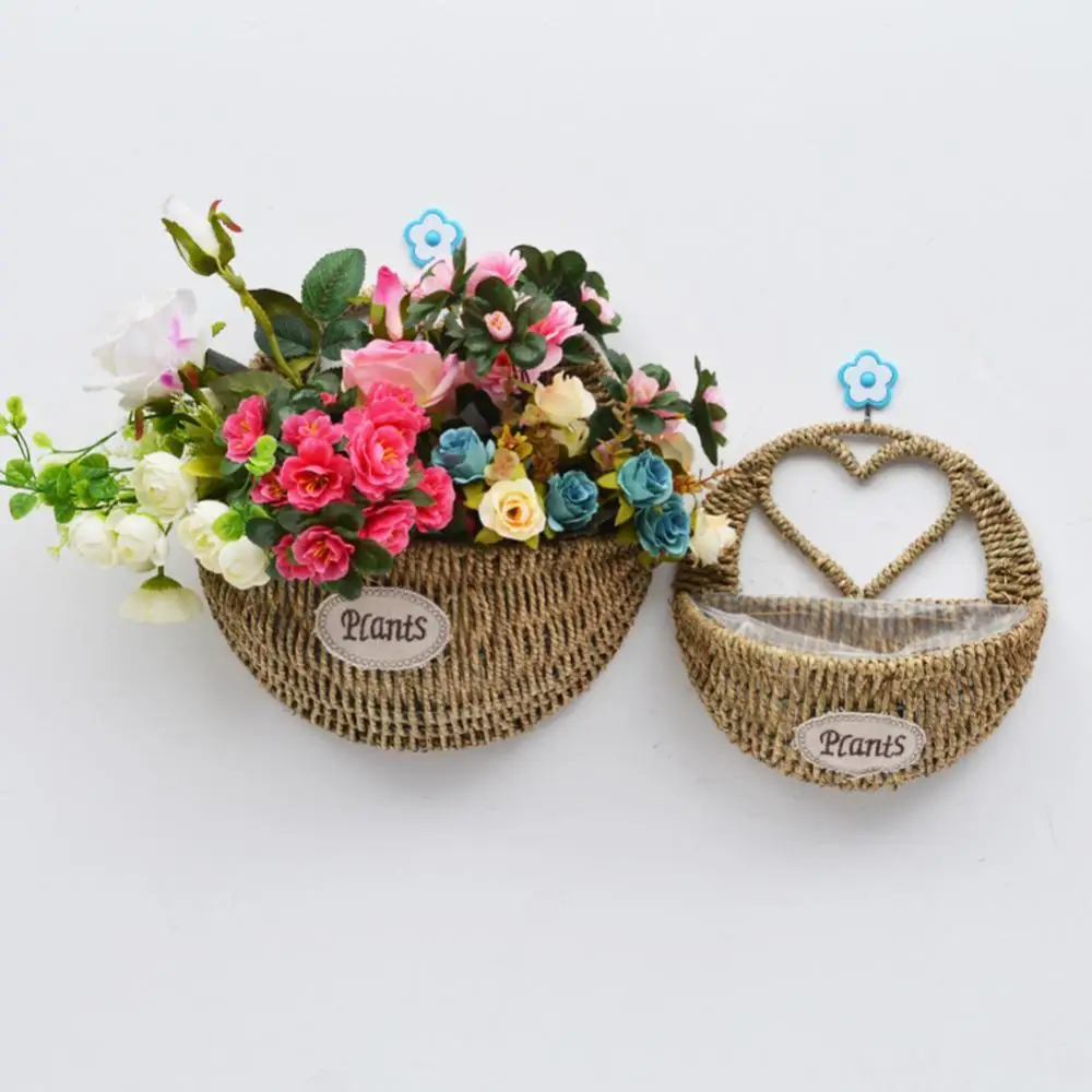 

40% Hot Sales!!! Heart Hand Braided Plant Flower Hanging Basket Storage Organizer Garden Decor