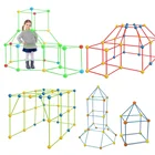 Детские строительные игрушки Форт-палатка, наборы для сборки, 3D игровые палатки сделай сам, палочки для дома, строительные инструменты для сборки, игрушки Монтессори