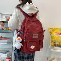 solid color womens backpack college style bookbag large capacity schoolbag backpacks for girls waterproof travel backpack