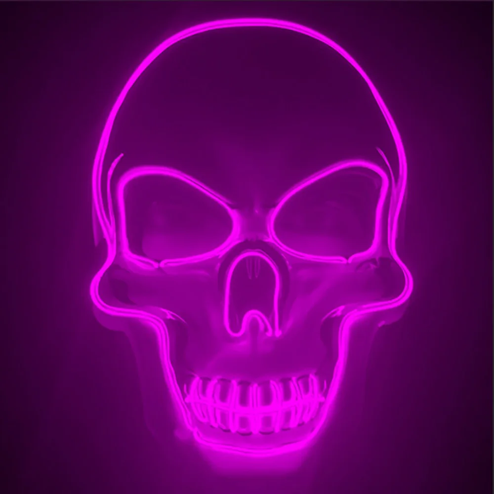 Halloween party LED Neon Skul Mask Masque Masquerade Masks Cosplay Led Costume Glowing 3 Modes EL Wire Light up Maske | Дом и сад