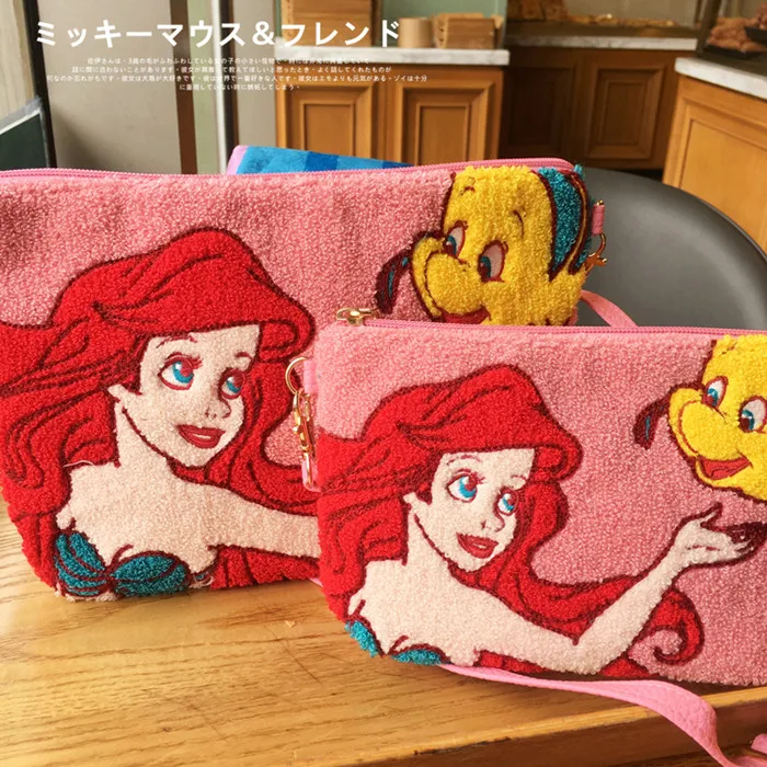 Мультяшная маленькая Русалочка Ариэль принцесса клатч макияж сумка чехол для женщин розовые сумки через плечо слинг сумка органайзер