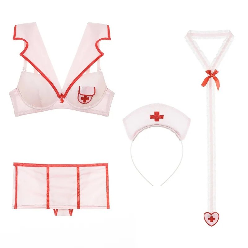 

Sexy Underwear Three Sexy Nurse Outfit Passion Suit Super SAO Uniform Small Chest Pajamas Female Perspective Outfit Teasing