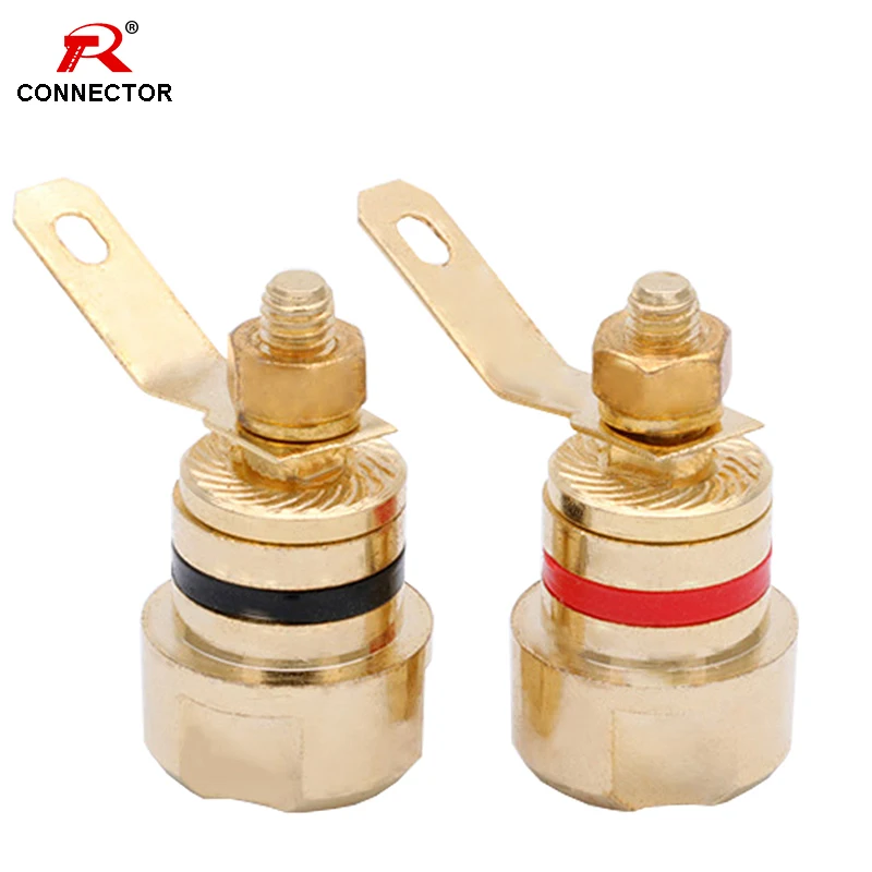 

50PCS/25Pairs R Connector Speaker Junction Box Binding Post HIFI Cable Terminals Copper Binding Post Amplifier Speaker Connector