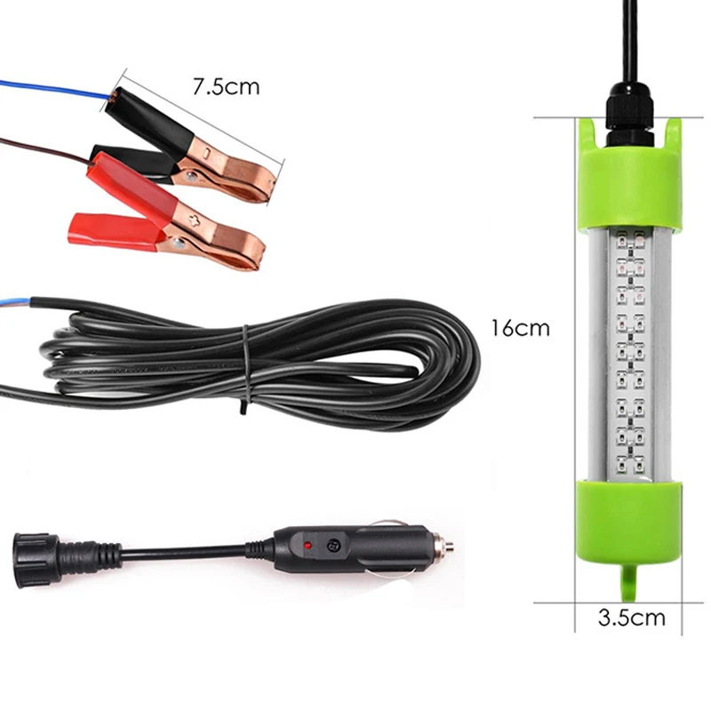 

LED Fishing Light for Night Fishing Underwater Fish Finder Lamp with Clip/Lighter 5/7.5m Cord SAL99