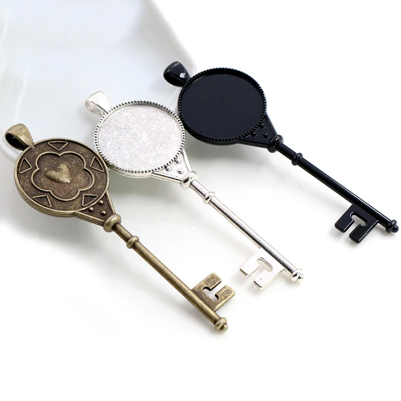 Новая мода 5 шт 25 мм Внутренний размер Античная Посеребренная бронза черное