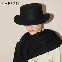 la festin designer flat tops hat autumnwinter 2021 new trendy top hat female casual british style woolen hats all match fashion