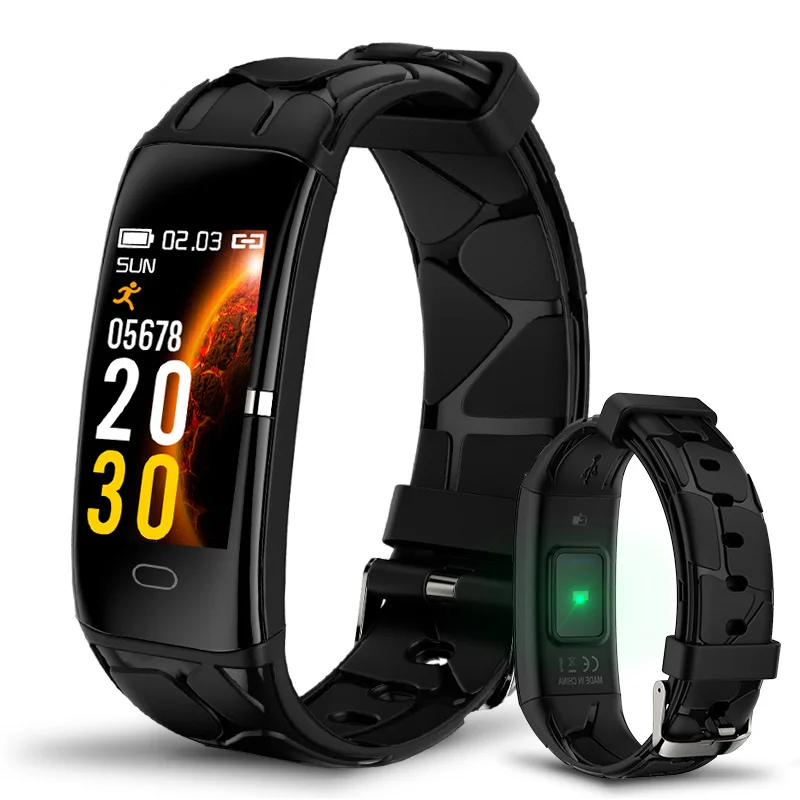 Black LIGE мужской спортивный умный Браслет IP68 водонепроницаемый монитор сердечного ритма фитнес-трекер Смарт-часы мужские Смарт-часы - Цвет: Black
