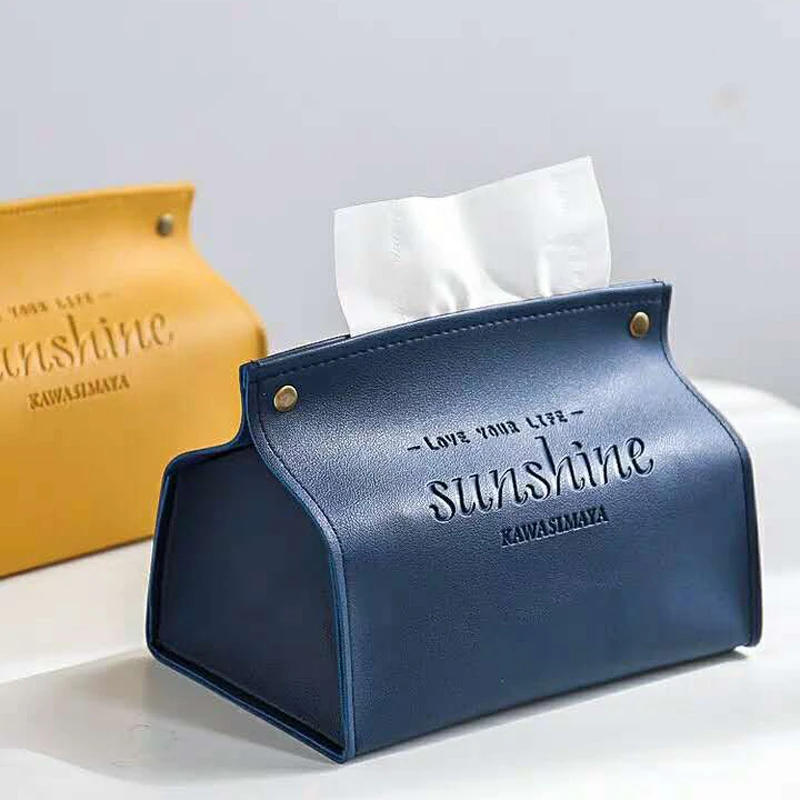 

Leather tissue box web celebrity car carton household living room creative Nordic ins light luxury napkins storage box