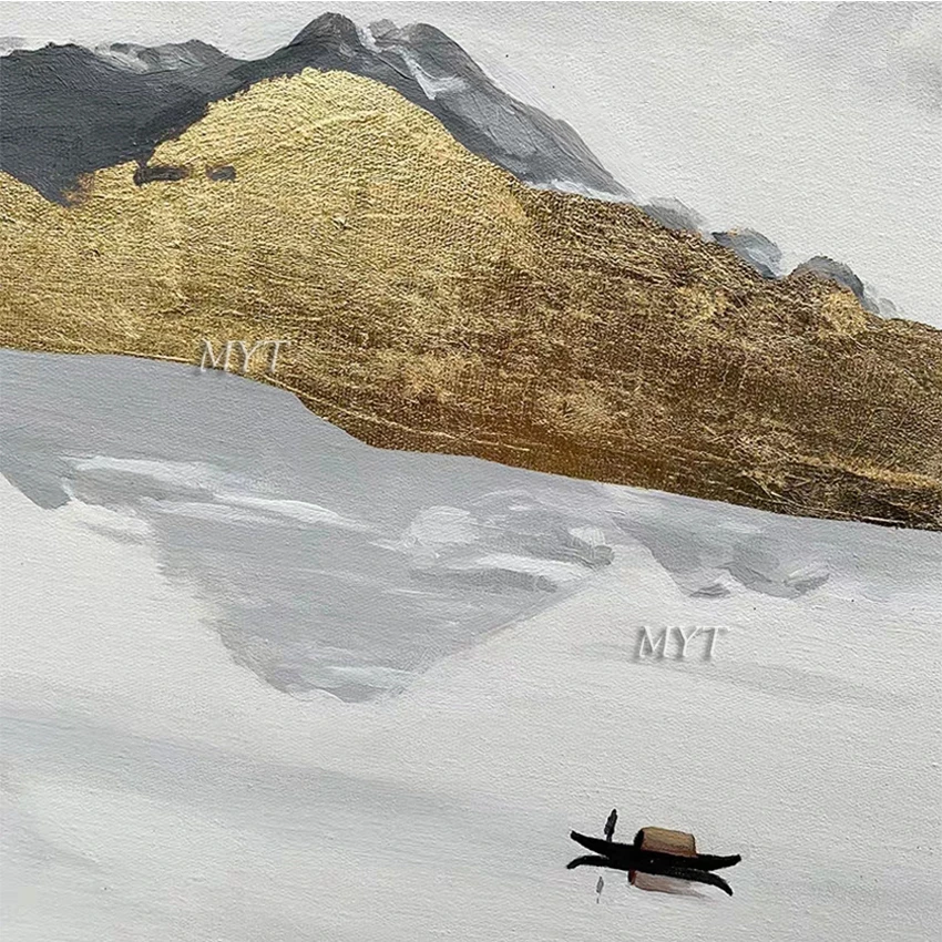 

Gold Design Mountain Landscape Art Handmade Oil Painting Canvas Wall Art Paintings Art New Large Size For Home Wall Decoration