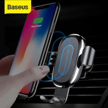 Baseus Qi Car Wireless Charger for iPhone X Xs XR 8 7 10W Fast Charger Car Mount Holder for Samsung S9 S8 Car Phone Charger