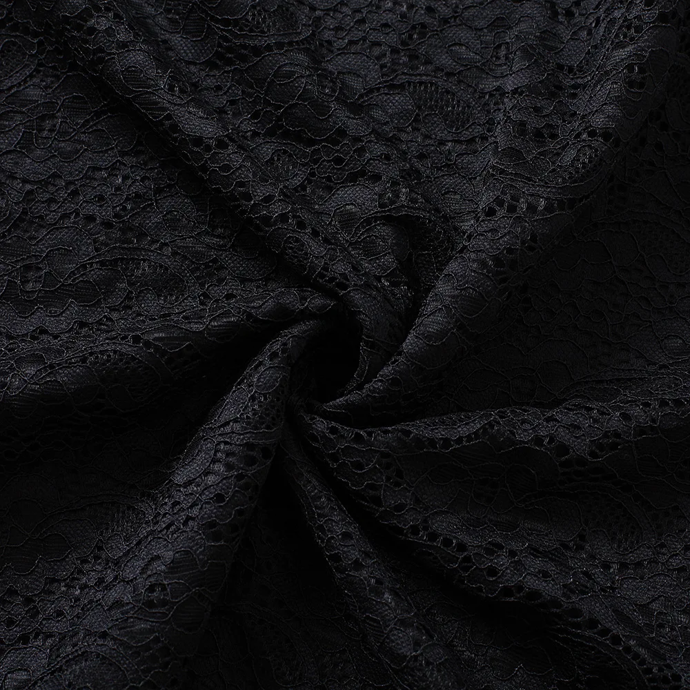 Женское винтажное кружевное платье трапеция черное красное с открытыми плечами V