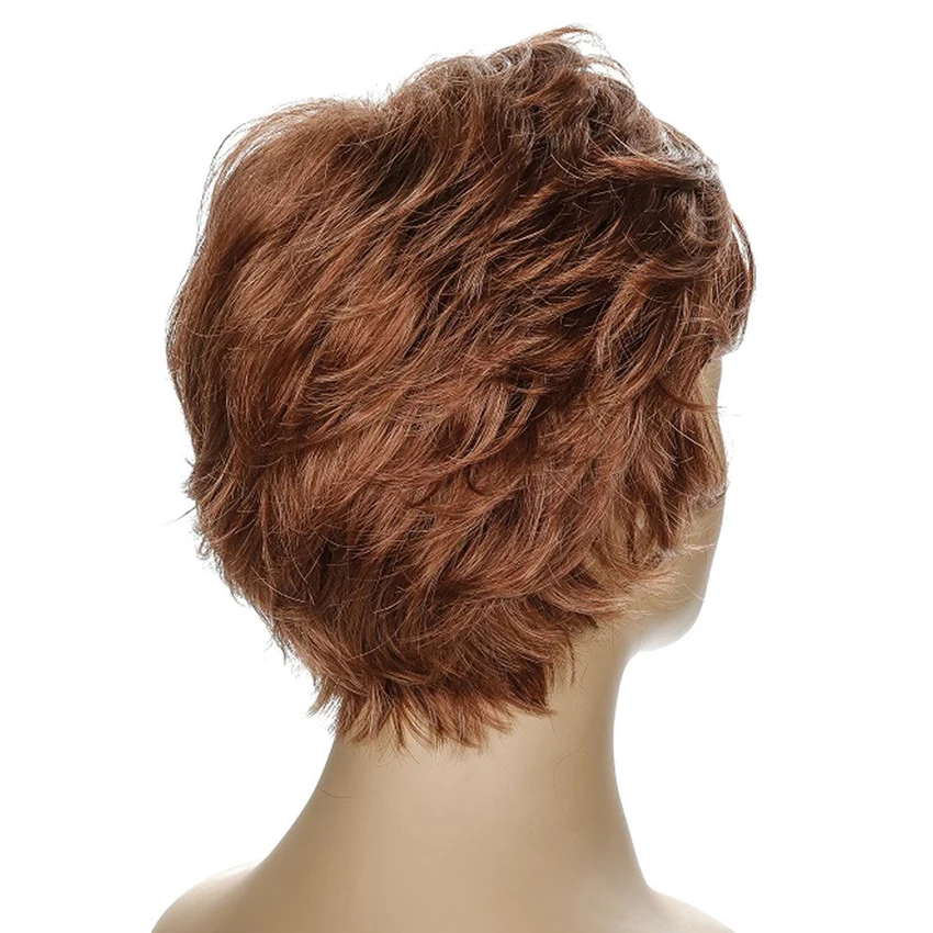 Женский короткий волнистый парик для женщин коричневые парики с эффектом омбре