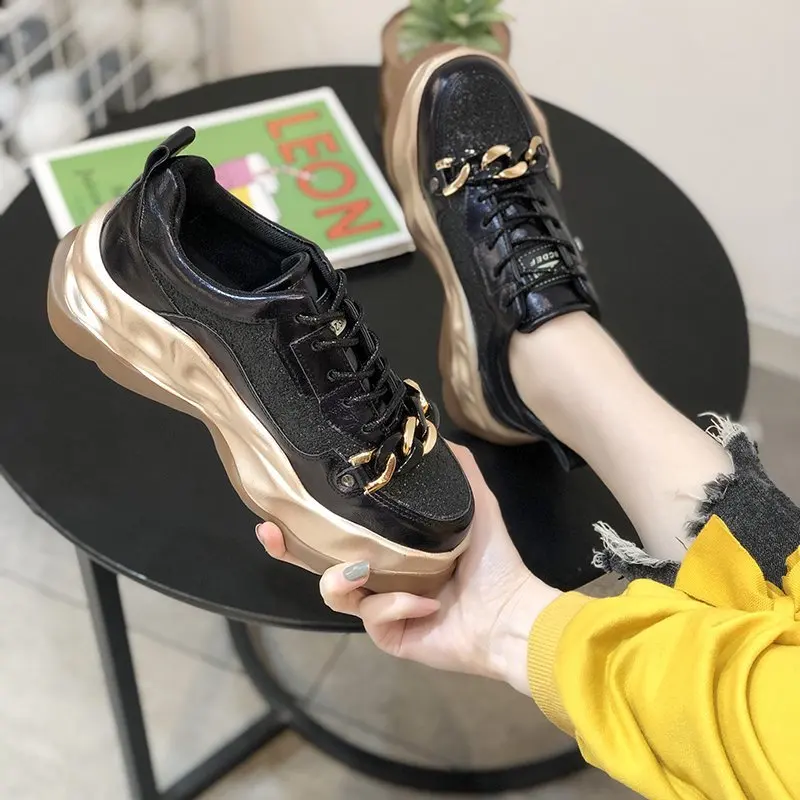 

Women's Sports Shoes New Lace Chain Decoration Women's Sports Shoes Walking Shoes Running Shoes Fashion Casual Single Shoes