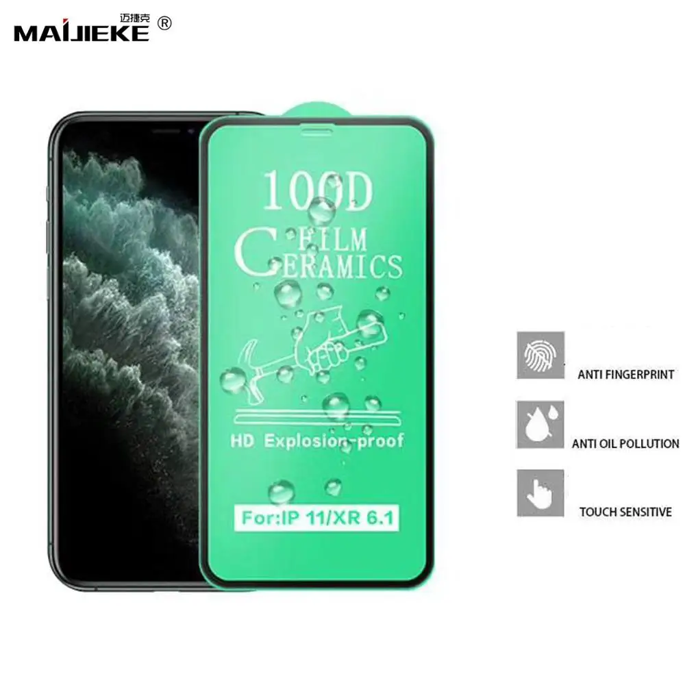 Керамическая пленка 100D для iPhone 11 pro max X XS MAX XR полное покрытие Защита экрана SE 2020 8 7
