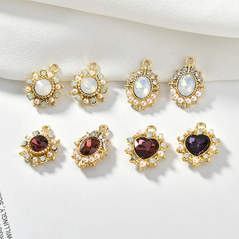 Сплав Алмаз жемчуг сердце любовь Овальный Кулон DIY ожерелья серьги браслет