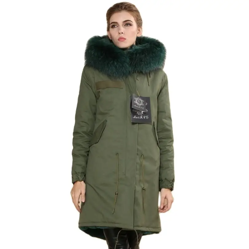 New Fashion 2017 Real fur coats for women large green collar coat parka factory supplier wholesale price | Женская одежда