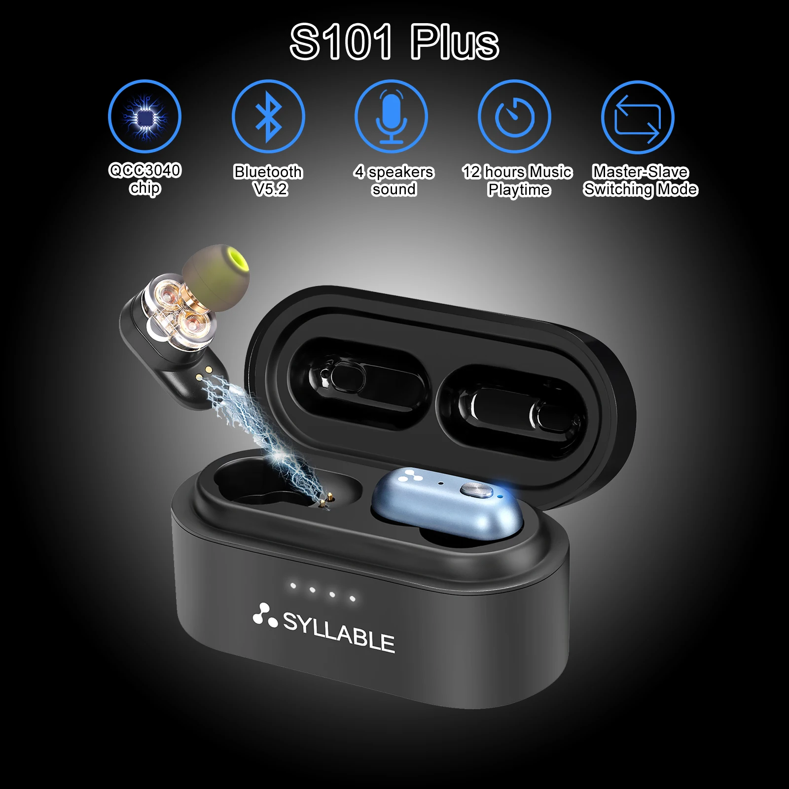 TWS гарнитура SYLLABLE S101 Plus с двумя динамическими драйверами Беспроводная