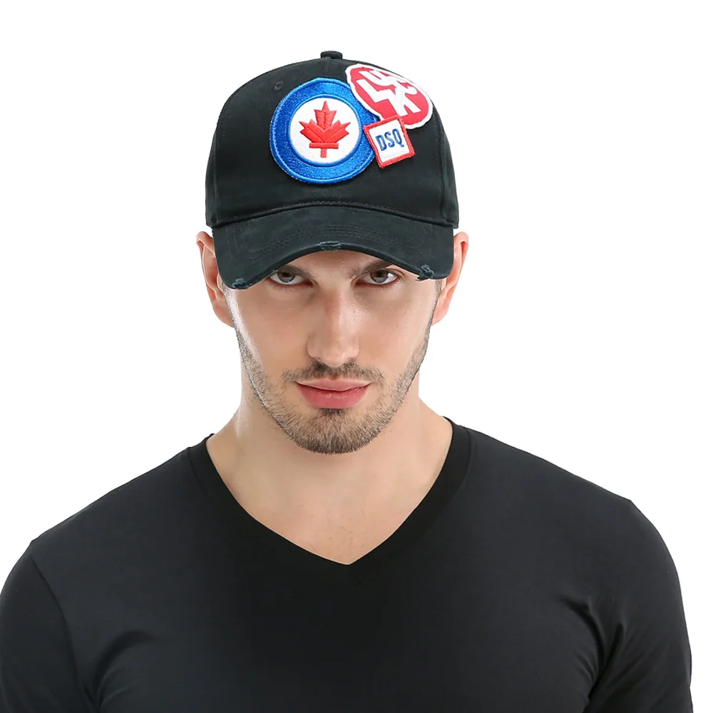

DSQ Four Seasons Cotton Baseball Cap Casual Couple Hat Men's Outdoor Sunshade Cap with Embroidered LOGO D70