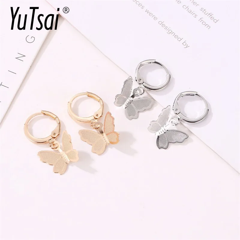 Новинка корейские модные серьги-кольца YUTSAI женские медные матовые