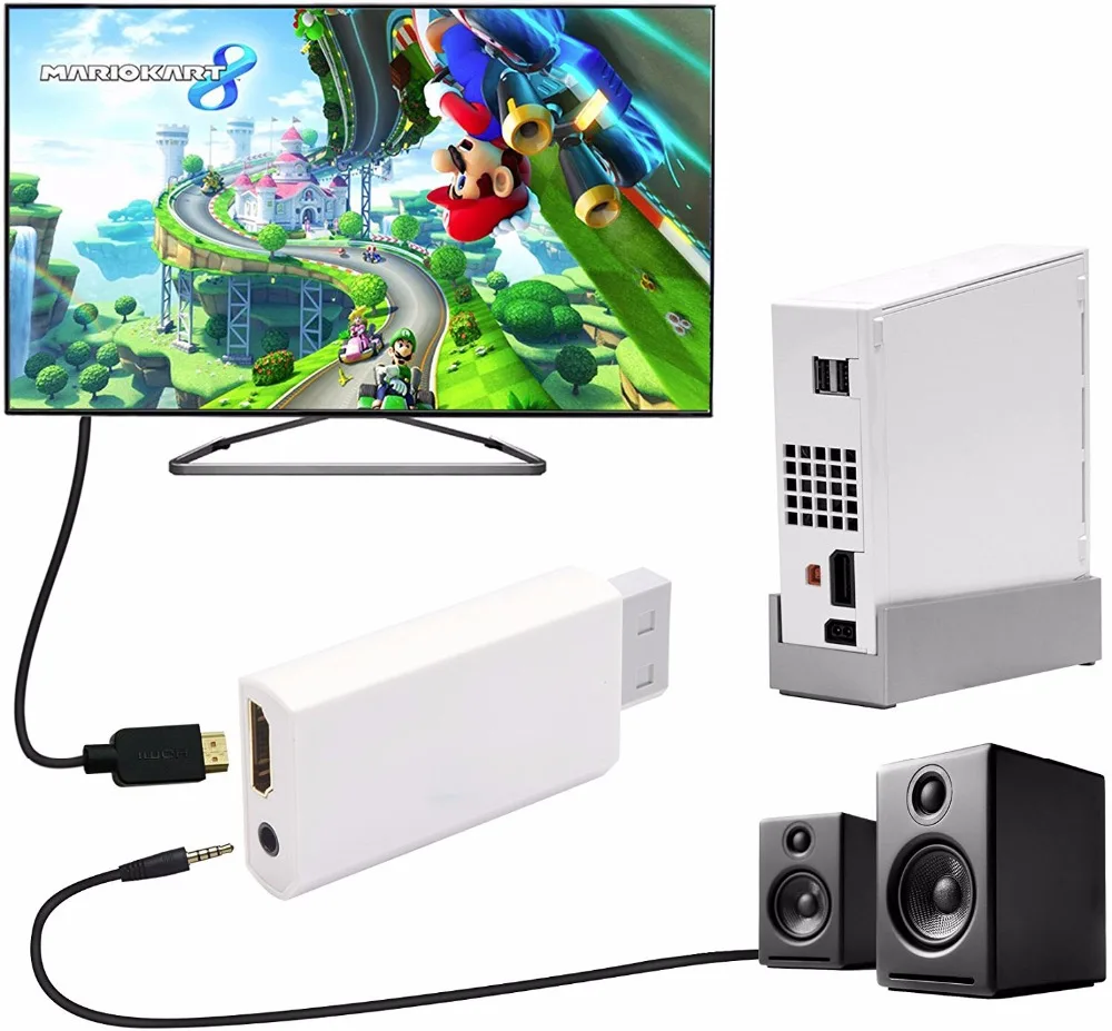Yoteen для Wii к HDMI совместимый адаптер конвертер Выход видео аудио NTSC 480I 480P PAL 576I + 3 5