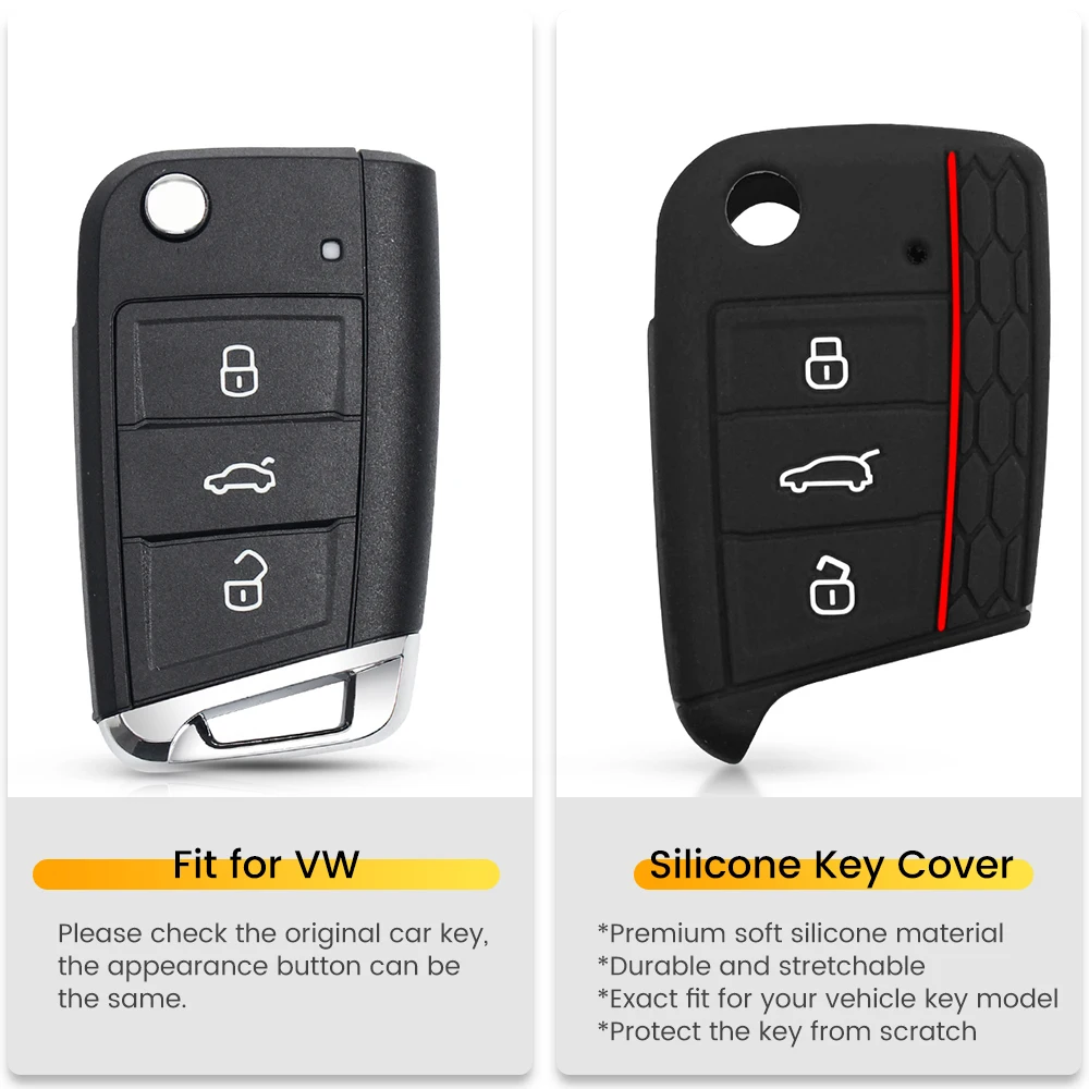 Автомобильный чехол для ключей KEEYOU силиконовый Volkswagen VW Golf 7 mk7 Skoda Octavia A7 SEAT Leon Ibiza Fob
