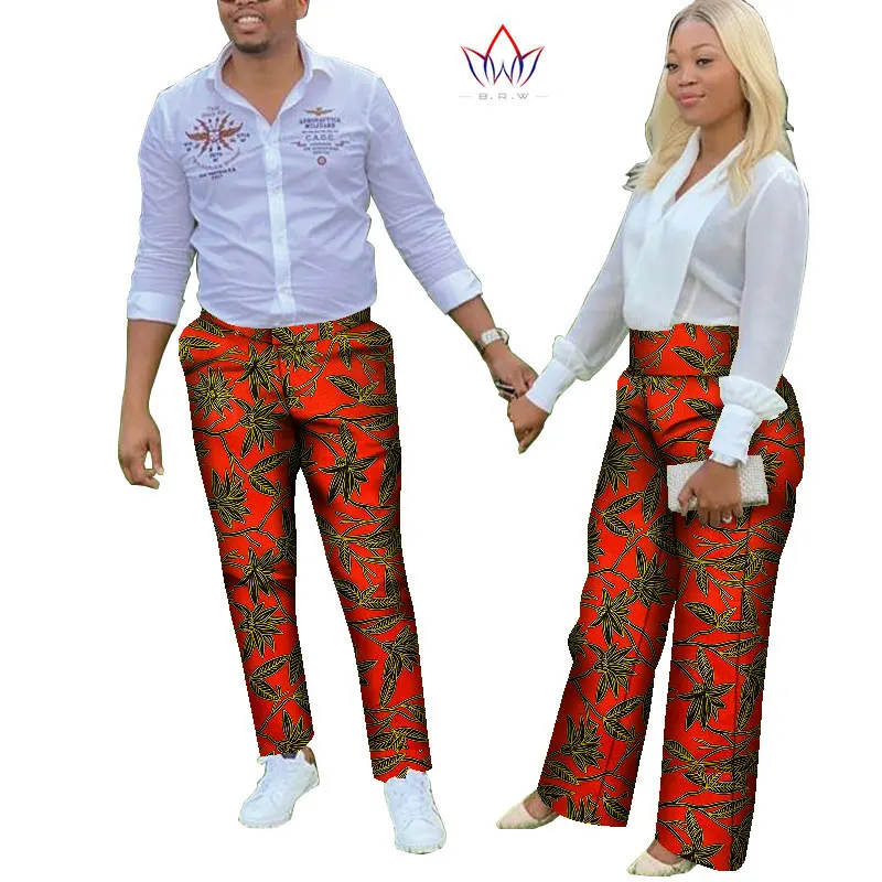 2021 New Autumn African Couple Clothes 2 Pieces Lovers Couples Clothing Print Dashiki Bazin Riche Plus Size Long pants WYQ657