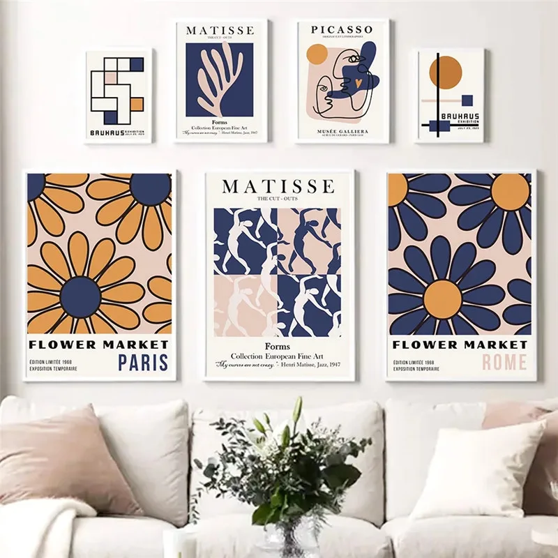 

William Morris Flower Matisse Bauhaus Abstract Posters and Prints Wall Art Canvas Painting Living Room Decoration Home Decor