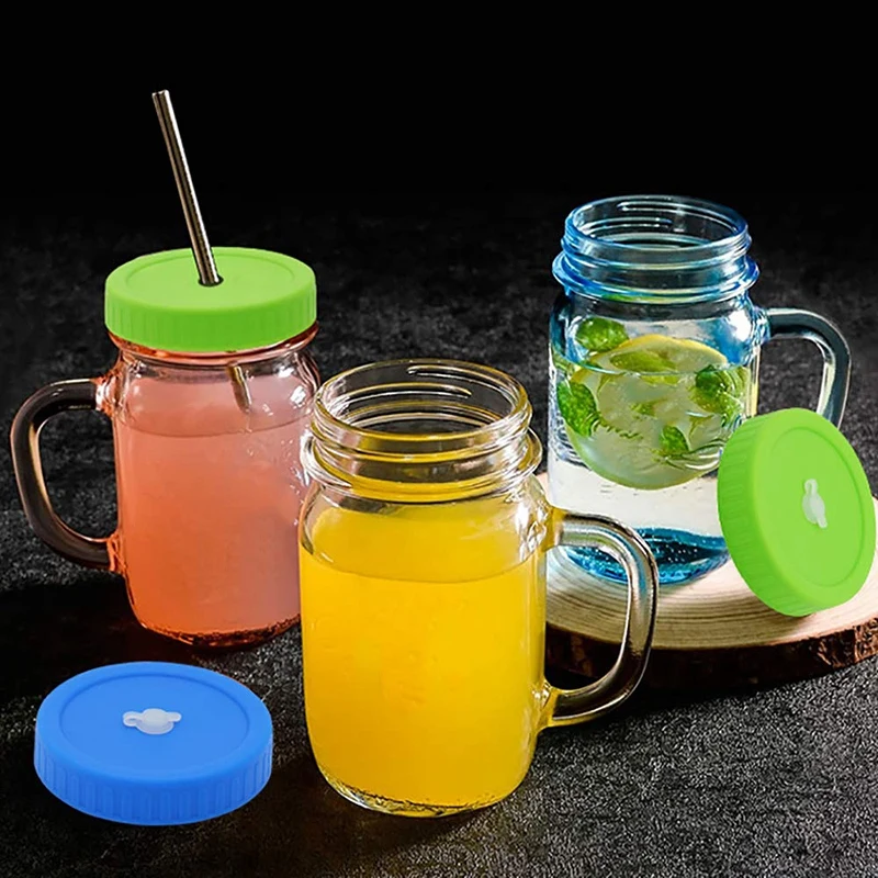 8 шт широкие рот завинчивающиеся крышки для стеклянных банок с соломенным