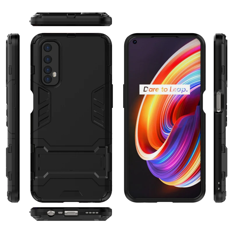 for cover oppo realme 7 case bumper hybrid stand silicone armor back case for oppo realme 7 cover for oppo realme 7 6 6s 8 pro free global shipping