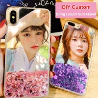 custom liquid quicksand case for iphone 13 12 11 pro max mini se xs max xr x 7 8 6 6s plus case diy photo bling acrylic cover