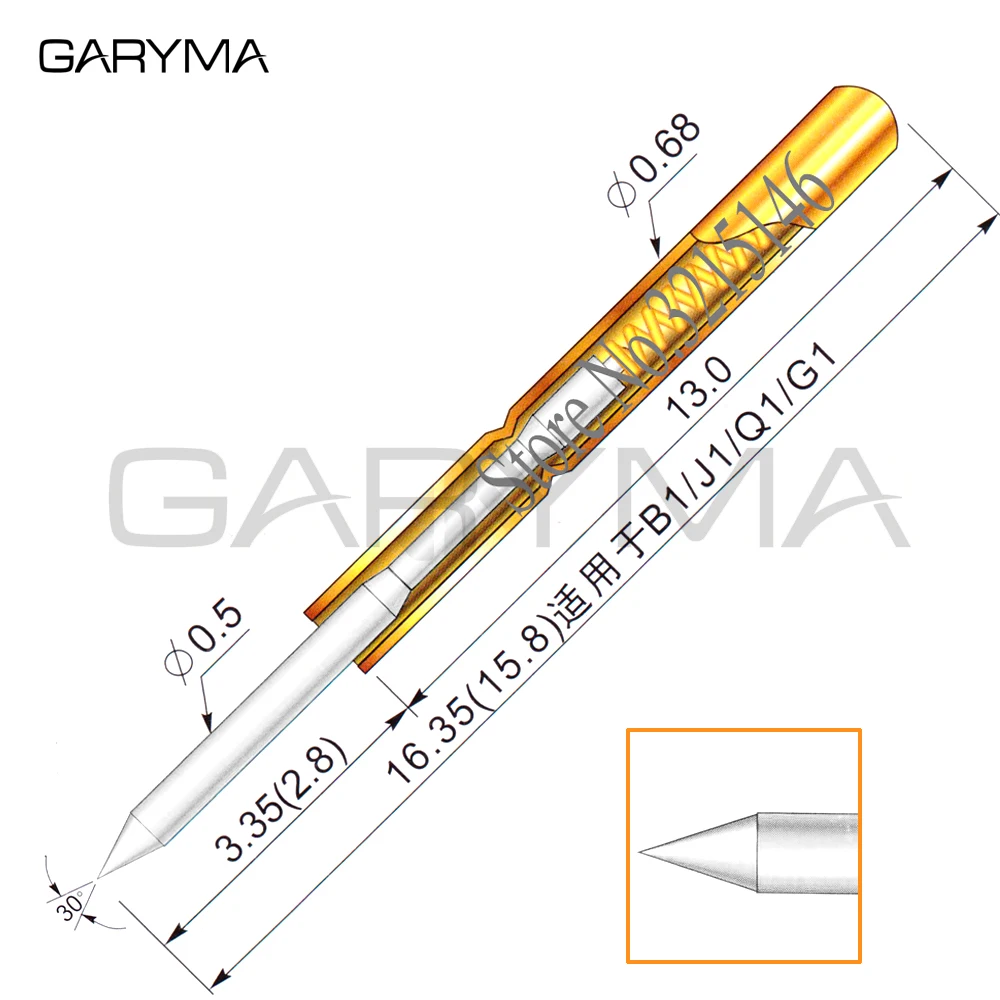 100 шт. в упаковке диаметром 0 5 мм Φ Пружинные тестовые щупы Pogo Pin длина 16 35