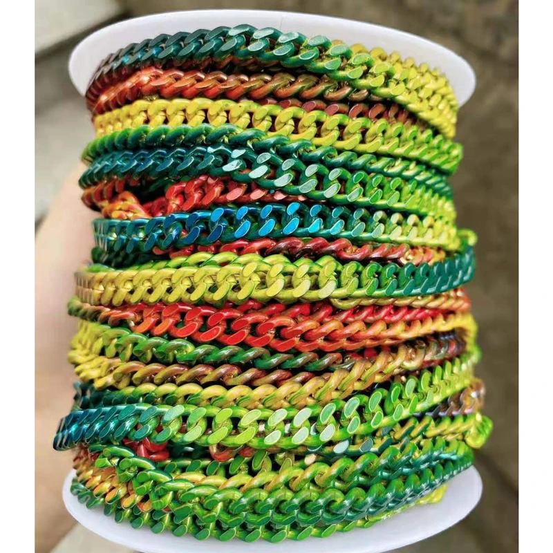 

3 Meters, Metal Chain Colorful Enamel Link Chain for Necklace Bracelet Jewelry Making Findings DIY Supplies Wedding Gift