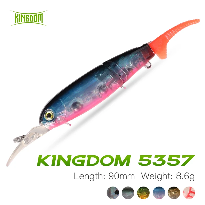Приманка Kingdom Jerkbait Minnow плавающая приманка Topwater 8 6 г 90 мм 2 Соединенные секции