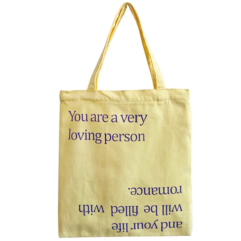 

Ladies Shoulder Canvas Bags Women's Letters Print Eco Shopping Bags Large Capacity Female Foldable Shopping Bag Women Handbags