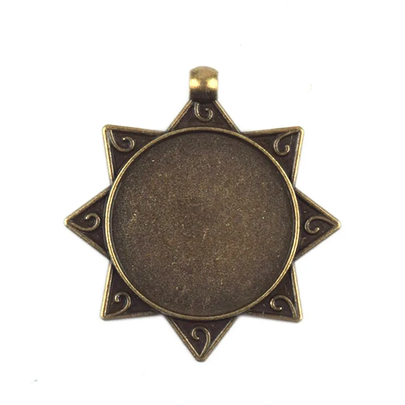 

Antique Bronze Cabochon Setting Pendant Trays Blanks Bezel Inner 30mm Women Jewelry Findings Accessories Wholesale