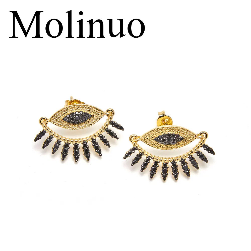 Molinuo earrings jewelry statement fashion devil eye shape inlaid cz female 2019 | Украшения и аксессуары
