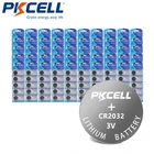 Батарейки PKCELL 2032 CR2032 DL2032 Cr 2032, 250 шт., 3 в, 210 мА  ч, Литиевые кнопочные батарейки для часов, часы-калькулятор, фонарики