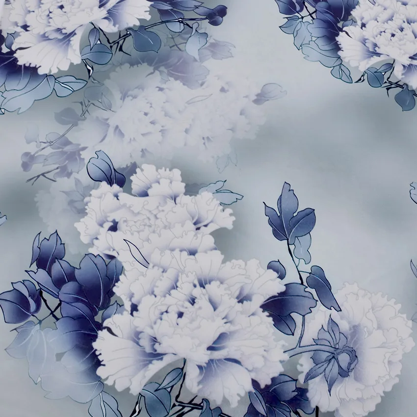 [BYSIFA] серый белый водный пион женский шелковый шарф 2018 новый дизайн 100% чистый шелк