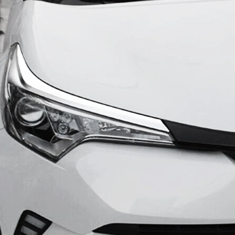 Автомобильный головной светильник бровей с хромированным каркасом для Toyota CHR 2017