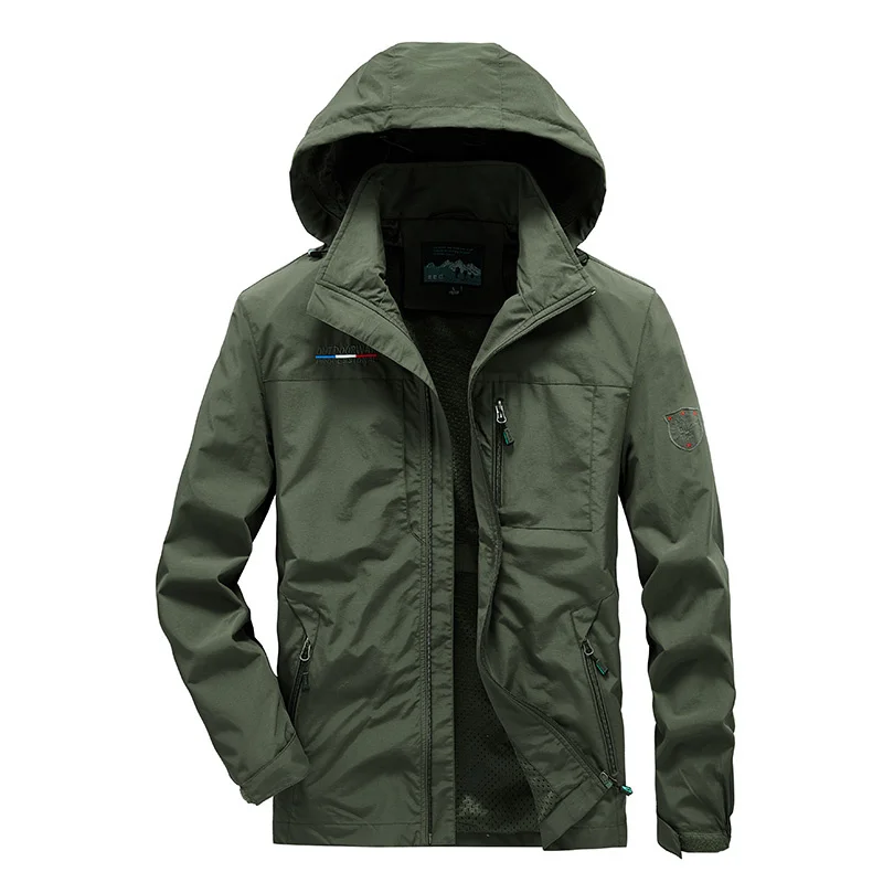 

Men's windproof raincoat, casual Hoodie,