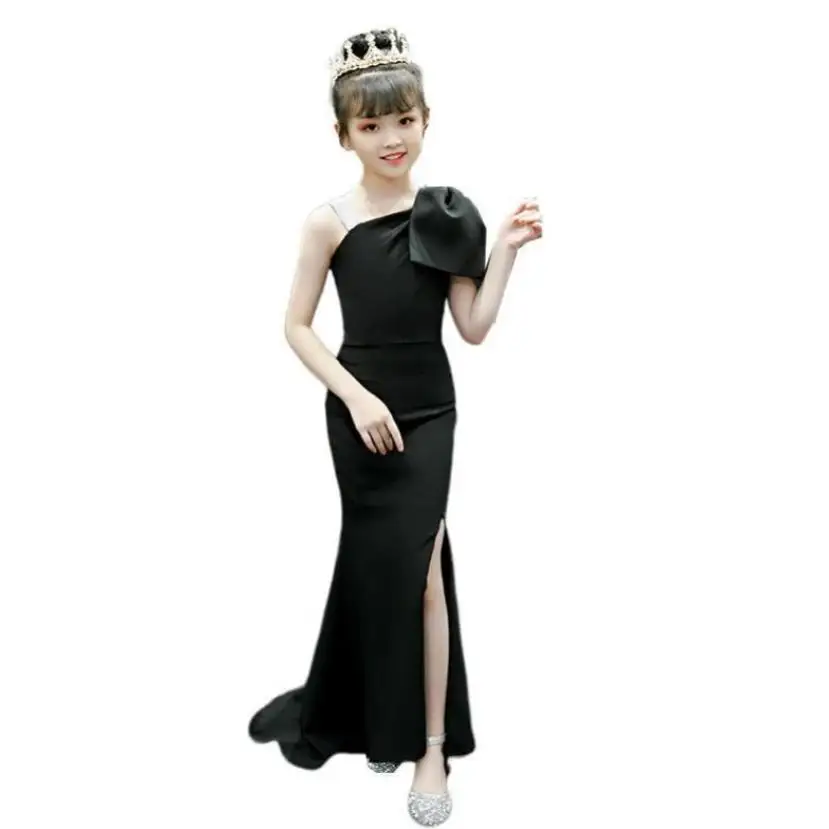

Children's Sexy Bow Design Mermaid Dress Girls Kids Catwalk Show Birthday Party Sleeveless Evening Gown Vestidos L1426