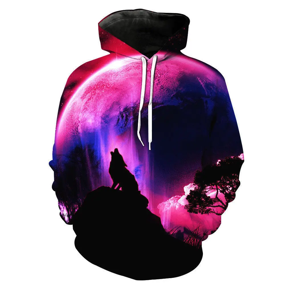 

20213D New Fashion Casual Men's Sweater Printed 3D Wolf Shape Picture