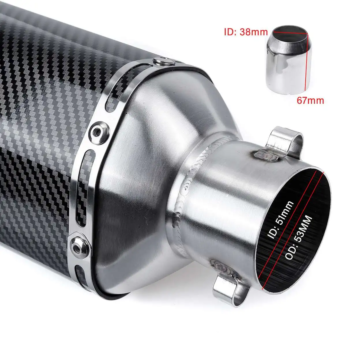 38-51mm Motorcycle Exhaust Muffler Pipe Dirt Street Bike Stainless Tail Tube For Suzuki GSF600 GS1000 for Yamaha Honda |