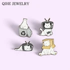 Эмалированная булавка с изображением полярного медведя, Мультяшные Броши для женщин