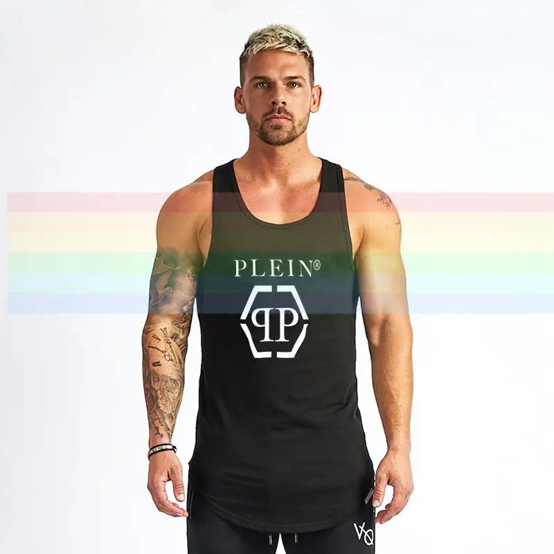 

philipp-plein Classic signature vest gym For Men Printed vest Couples vest lovers Cotton Tees Amazing Short Sleeve Tops N09