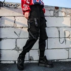 Женские брюки-карго с высокой талией, брюки в стиле панк, брюки для бега, уличная одежда в стиле хип-хоп, черные брюки хиппи, женские штаны-шаровары Harajuku 2020